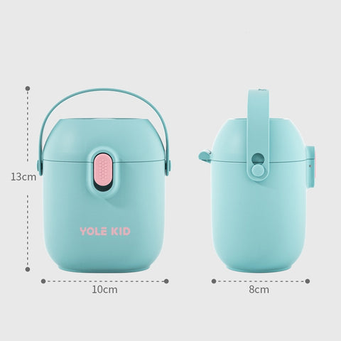 2 PCS YOLE KID Baby Milk Powder Box Large-Capacity Portable Out-Packing Gimi Powder Box Baby Food Supplement Storage Sealed Tank, Mustard Yellow, Matcha Green, Olive Green, Peacock Blue, Cinnabar Red, Rouge Powder