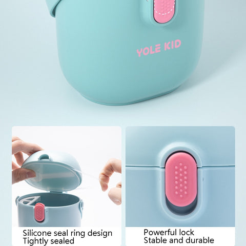 2 PCS YOLE KID Baby Milk Powder Box Large-Capacity Portable Out-Packing Gimi Powder Box Baby Food Supplement Storage Sealed Tank, Mustard Yellow, Matcha Green, Olive Green, Peacock Blue, Cinnabar Red, Rouge Powder
