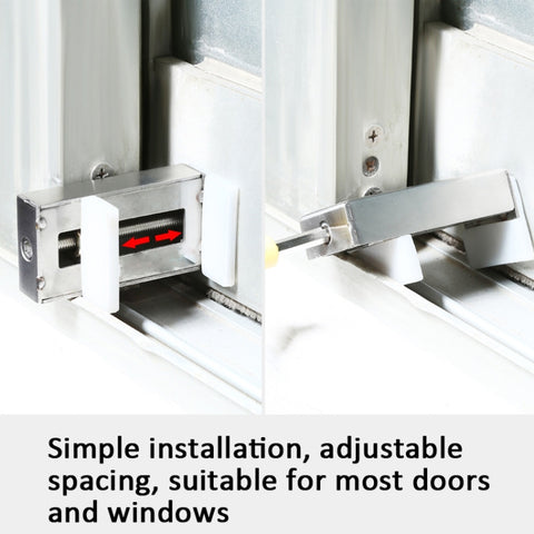 2 PCS Aluminum Screen Window Door Lock Child Protection Safety Lock Anti-theft Stopper, Hex Key, One-word Key