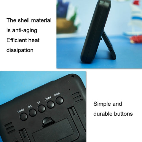 Color Screen Children Electronic Alarm Clock LCD Bedside Alarm Clock, Black Shell Universe, Black Shell Turtle, Black Whale, White Shell Prairie, White Shell Seaside