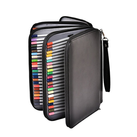 184 Hole Art Storage Pencil Case Multicolor Sketch Pen Color Lead Large Capacity Stationery Box, Black, Brown, Purple, Rose Red, Lake Blue