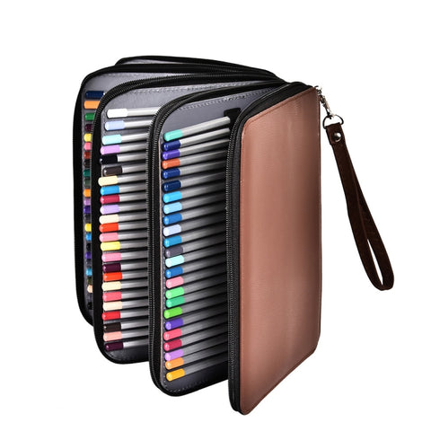 184 Hole Art Storage Pencil Case Multicolor Sketch Pen Color Lead Large Capacity Stationery Box, Black, Brown, Purple, Rose Red, Lake Blue