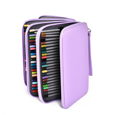 184 Hole Art Storage Pencil Case Multicolor Sketch Pen Color Lead Large Capacity Stationery Box, Black, Brown, Purple, Rose Red, Lake Blue