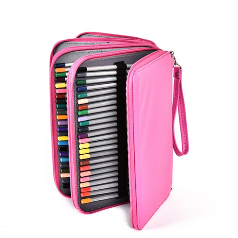 184 Hole Art Storage Pencil Case Multicolor Sketch Pen Color Lead Large Capacity Stationery Box, Black, Brown, Purple, Rose Red, Lake Blue