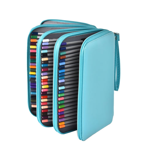 184 Hole Art Storage Pencil Case Multicolor Sketch Pen Color Lead Large Capacity Stationery Box, Black, Brown, Purple, Rose Red, Lake Blue