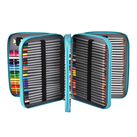 184 Hole Art Storage Pencil Case Multicolor Sketch Pen Color Lead Large Capacity Stationery Box, Black, Brown, Purple, Rose Red, Lake Blue