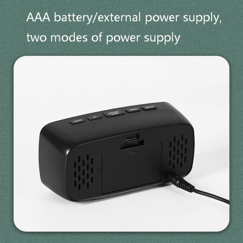 Mirror Bedside Alarm Clock Battery Plug-In Dual-Purpose LED Clock, Arc-shaped Black Shell (Mirror White Light), Rectangular Black Shell (Mirror White Light), Arc-shaped Black Shell (Black Surface White Light)                                            ...