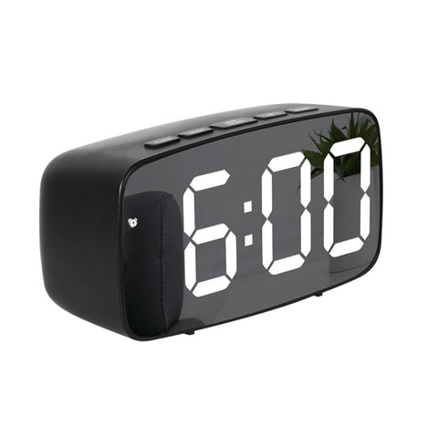Mirror Bedside Alarm Clock Battery Plug-In Dual-Purpose LED Clock, Arc-shaped Black Shell (Mirror White Light), Rectangular Black Shell (Mirror White Light), Arc-shaped Black Shell (Black Surface White Light)                                            ...