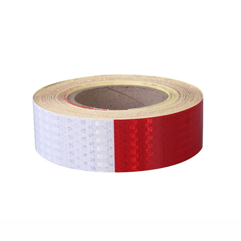 Red And White Car Reflective Film Annual Inspection Of The Car Body Stickers Reflective Barlights, A Roll, Single Chip (100 PCS)