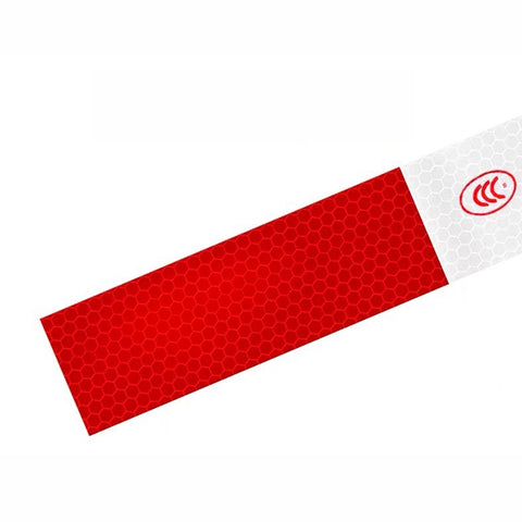 Red And White Car Reflective Film Annual Inspection Of The Car Body Stickers Reflective Barlights, A Roll, Single Chip (100 PCS)