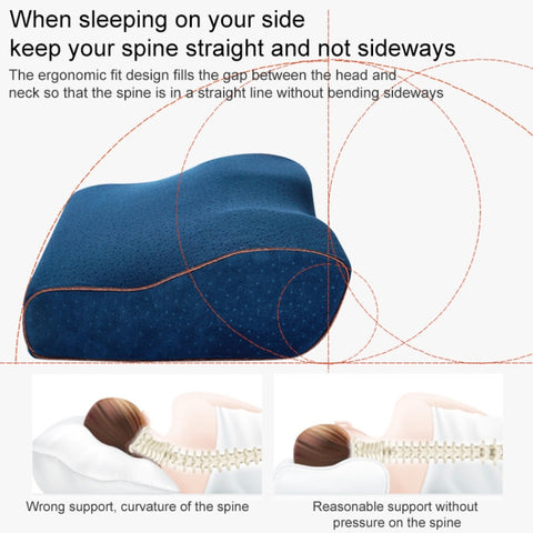 Butterfly Shape Memory Foam Snorked Pillow Slow Rebound Health Care Cervical Pillow, 50x30x10x6cm, 62x34x12x6cm