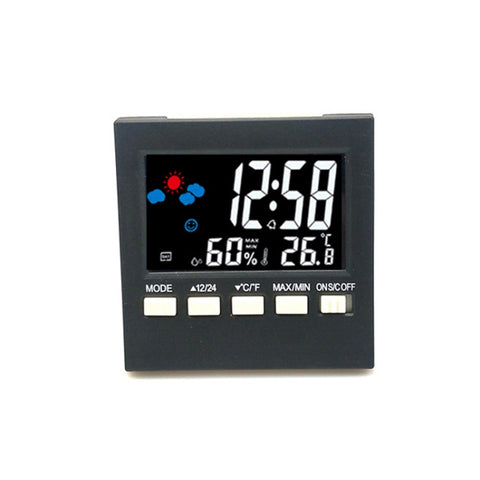 2159 Household Temperature And Humidity Display Alarm Clock Indoor Electronic Digital Display Multi-Function Color Screen Clock, Temperature And Humidity Display Alarm Clock