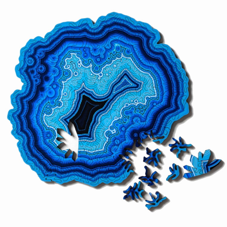 Allotype Agate Puzzle Difficult Wooden Jigsaw Puzzle Toy, Blue, Red, Green, Black, Flower