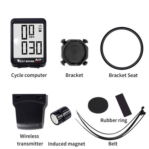 WEST BIKING Mountain Road Bike Wireless Big Character Table Big Screen Waterproof Night Light Speed Speedometer, Night Light Speed Speedometer(Green), Night Light Speed Speedometer(Black), Night Light Speed Speedometer(Red)                             ...