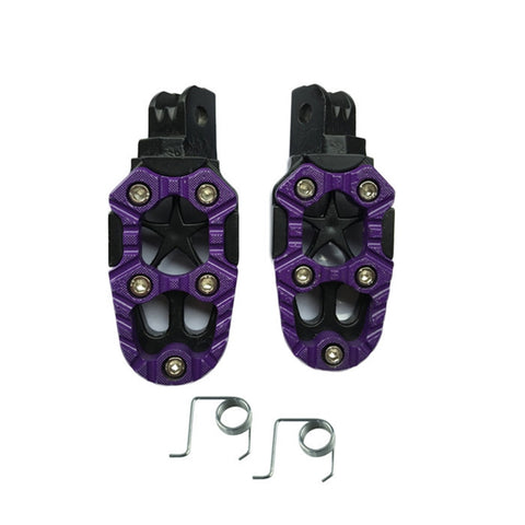Motorcycle Modified Aluminum Alloy Foot Pedal Accessories, Red, Black, Silver, Blue, Yellow, Orange, Purple