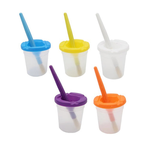 Children Plastic Pen Cup Bristles Graffiti Painting Brush Set, HB-10 + 10, HB-5 + 5 Light Colors, HB-5 + 5 Dark