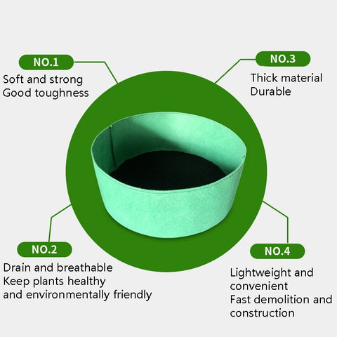 Felt Planting Barrel Indoor Outer Round Plant Bag Non-Woven Seedling Bag, 130x30cm 400L