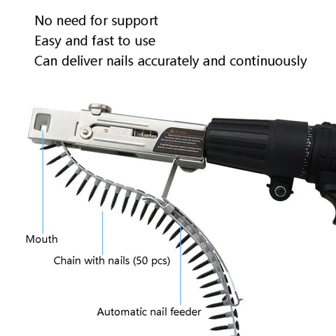 JieLi Chain Belt Screw Converter Electric Screwdriver On Gypsum Board Tool, Electric Screwdriver With 50 Chains Strap