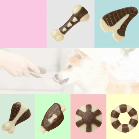 Pet Bite Resistant Toy Nylon Cowhide Molar Teeth Eating Play Bone Dog Toy, Small (Steak), Large (Steak), Small  (Chicken Wings), Large (Chicken Wings), Small  (Chicken Leg), Large  (Chicken Leg), Small (Ring), Large  (Ring), Small (UFO), Large (UFO)   ...