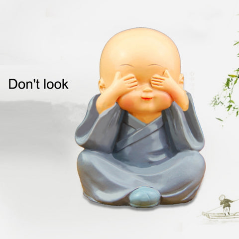 In Car Cute Four Little Monks Ornaments Car Interior Decorations Specification：, Not Swing, Crystal Base Not Swing