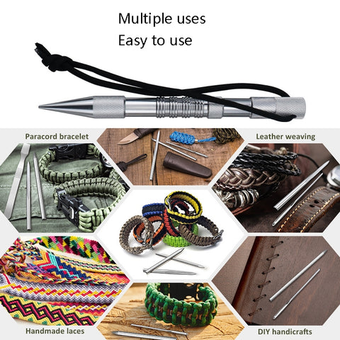 Umbrella Rope Needle Marlin Spike Bracelet DIY Weaving Tool, Specification:, 4 PCS / Set Black, 4 PCS / Set Silver, 5 PCS / Set Black, 5 PCS / Set Silver, 6 PCS / Set Black, 6 PCS / Set Silver, 7 PCS / Set Black, 7 PCS / Set Silver, 9 PCS / Set Black  ...