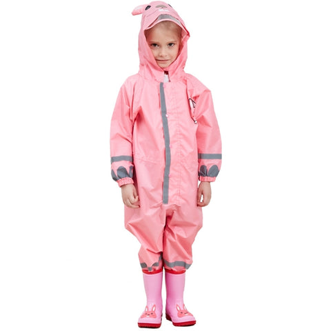Children One-Piece Raincoat Boys And Girls Lightweight Hooded Poncho, S, M, L