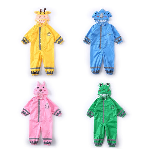Children One-Piece Raincoat Boys And Girls Lightweight Hooded Poncho, S, M, L