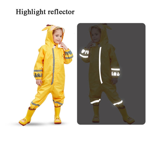 Children One-Piece Raincoat Boys And Girls Lightweight Hooded Poncho, S, M, L