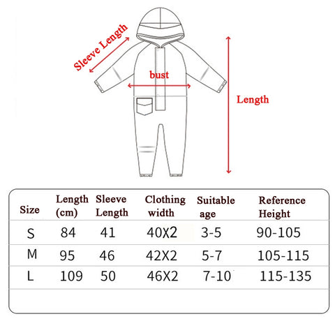 Children One-Piece Raincoat Boys And Girls Lightweight Hooded Poncho, S, M, L