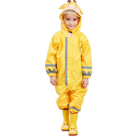 Children One-Piece Raincoat Boys And Girls Lightweight Hooded Poncho, S, M, L