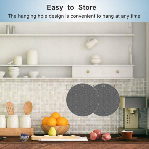 Geometry Kitchen Silicone Pot Holder Heat Insulation Pad Round(Black), Square(Gray), Round(Gray), Square(Black), Round(Black)