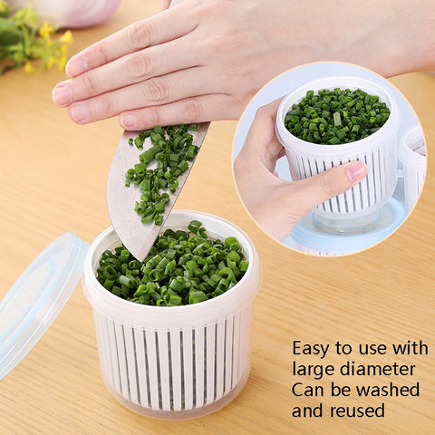 Onion Ginger Garlic Drainage Storage Box Kitchen Vegetable Plastic Storage Box Refrigerator Seal Storage Box, White