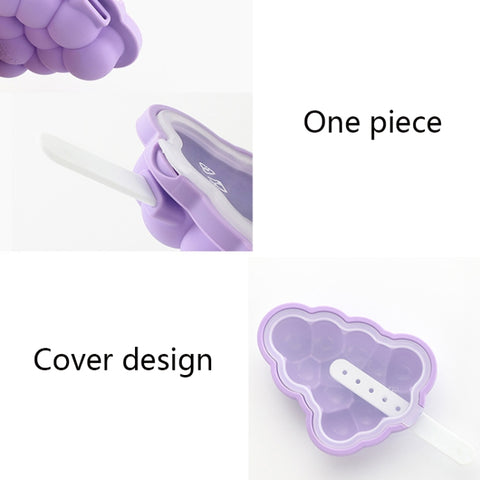 Household Silicone Popsicle Ice Cream Mold With Lid, Grape, Strawberry, Flying Saucer, Rocket, Strawberry + Grape, Flying Saucer + Rocket