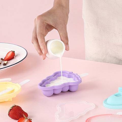 Household Silicone Popsicle Ice Cream Mold With Lid, Grape, Strawberry, Flying Saucer, Rocket, Strawberry + Grape, Flying Saucer + Rocket