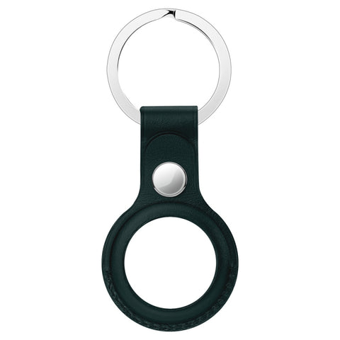 Anti-scratch Top-layer Cowhide Leather Protective Cover with Hanging Buckle for AirTag 2nd Gen / AirTag 1st Gen
