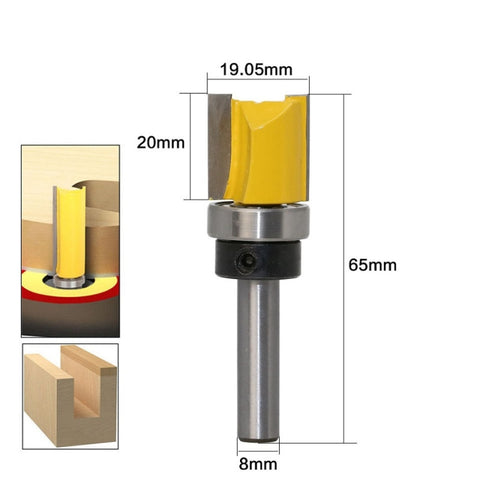 8MM Shank Copy Type Trimming Knife Straight Edge Engraving Machine Milling Cutter, 8x3/4x20mm, 8x3/4x25mm, 8x3/4x38mm, 8x3/4x50mm, 4PCS/Set