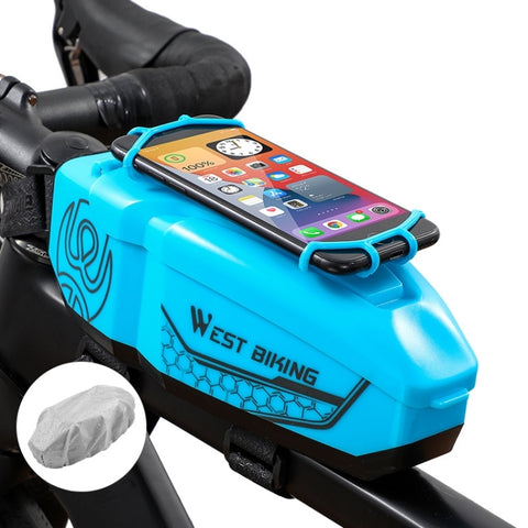 WEST BIKING Bicycle Front Beam Top Tube Bag Mountain Road Bike Waterproof Riding Equipment, White, Blue, Black, Dark Ash, Yellow Green