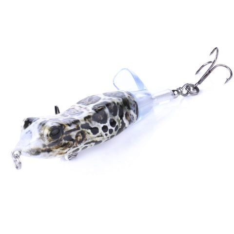 HENGJIA PE021 9.5cm/11g Frog Water Tartr Wood Bait Road Sub-Propeller Fish Bait, 1, 2, 3, 4, 5