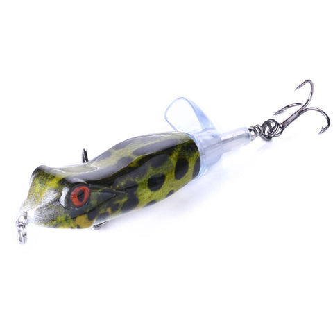 HENGJIA PE021 9.5cm/11g Frog Water Tartr Wood Bait Road Sub-Propeller Fish Bait, 1, 2, 3, 4, 5
