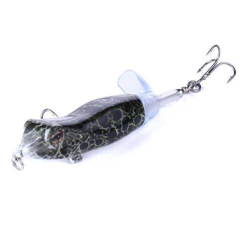 HENGJIA PE021 9.5cm/11g Frog Water Tartr Wood Bait Road Sub-Propeller Fish Bait, 1, 2, 3, 4, 5