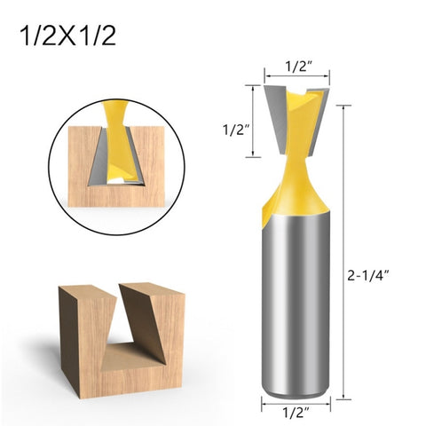 1/2 Handle Dovetail Cutter Wood Engraving Small Milling Cutter, Specification:, 1/2x1/2mm, 5 PCS/Set, 1/2x5/8mm, 1/2x3/4mm, 1/2x1/4mm, 1/2x3/8mm