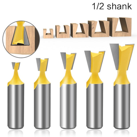 1/2 Handle Dovetail Cutter Wood Engraving Small Milling Cutter, Specification:, 1/2x1/2mm, 5 PCS/Set, 1/2x5/8mm, 1/2x3/4mm, 1/2x1/4mm, 1/2x3/8mm