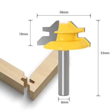 8 Handles 45 Degree Tenon Cutter 8x1-1/2 Tenon And Tenon Woodworking Milling Cutter, 8 Handles 45 Degree