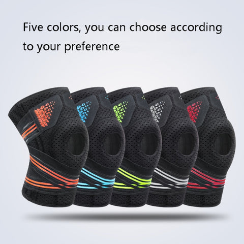 Sports Spring Supported Knee Brace Compression Protection Patella Riding Protective Gear, One Size, Patella Riding Protective Gear(Black / Gray), Patella Riding Protective Gear(Black / Orange), Patella Riding Protective Gear(Black / Red)               ...