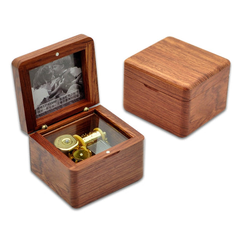 Frame Style Music Box Wooden Music Box Novelty Valentine Day Gift,Style:, Walnut Gold-Plated Movement, Maple Gold-Plated Movement, Rosewood Gold-Plated Movement, Maple Red-Bronze Movement, Walnut Red-Bronze Movement, Rosewood  Red-Bronze Movement