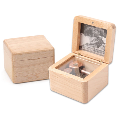 Frame Style Music Box Wooden Music Box Novelty Valentine Day Gift,Style:, Walnut Gold-Plated Movement, Maple Gold-Plated Movement, Rosewood Gold-Plated Movement, Maple Red-Bronze Movement, Walnut Red-Bronze Movement, Rosewood  Red-Bronze Movement
