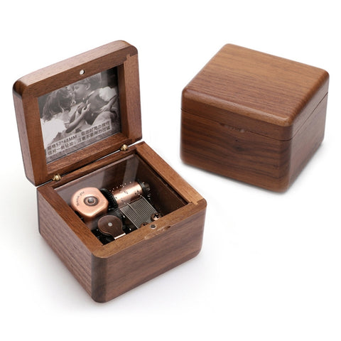 Frame Style Music Box Wooden Music Box Novelty Valentine Day Gift,Style:, Walnut Gold-Plated Movement, Maple Gold-Plated Movement, Rosewood Gold-Plated Movement, Maple Red-Bronze Movement, Walnut Red-Bronze Movement, Rosewood  Red-Bronze Movement