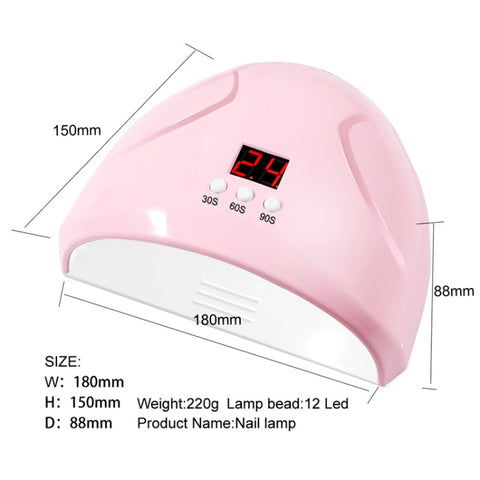 Smart Sensor Nail Phototherapy Lamp Manicure Tool Baking Lamp, Red, Yellow, Blue, Purple, Green, Pink, White