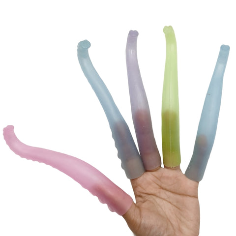 10 PCS TPR Soft Plastic Octopus Tentacles Finger Cover Toys Tricky Prank Finger Puppet, Random Color Delivery, 10 PCS Octopus Tentacles