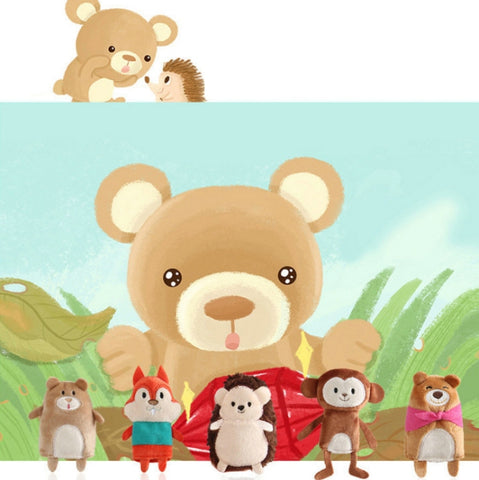 Animal Finger Dolls Plush Toys For Preschool Education, 7.5cm